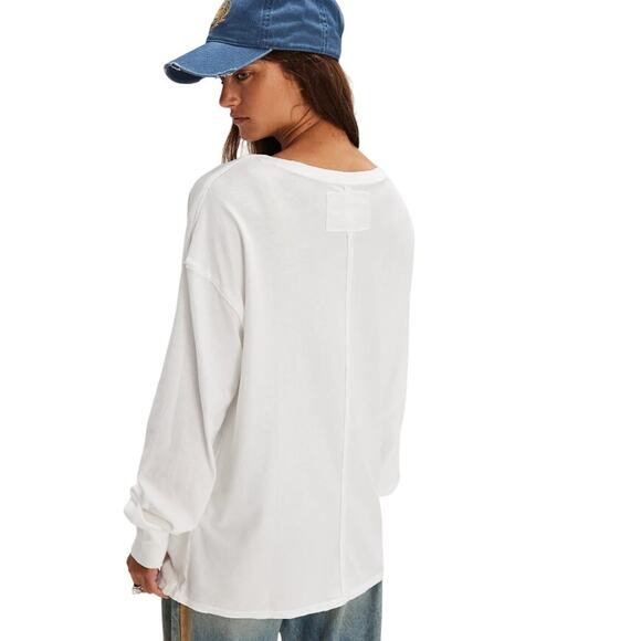 We The Free White Fade Into You Tee Long Sleeve Tee Shirt XL NWOT - Picture 5 of 13